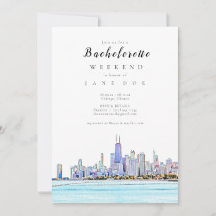 Convite para Festas de solteira Skyline de Chicago
