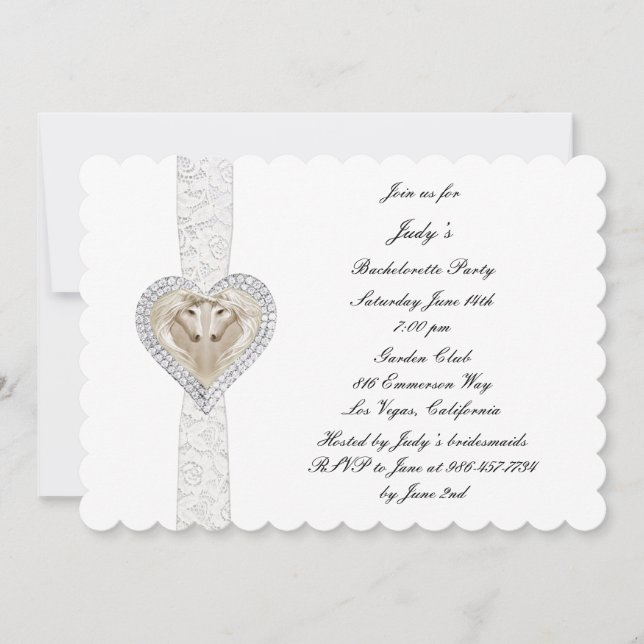 Convite Para Festas de solteira Unicórn E Lace (Frente)