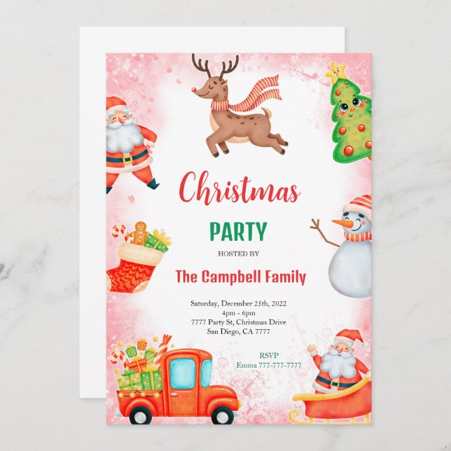 Convite para Festas Feriadas Fócitas (Frente/Verso)