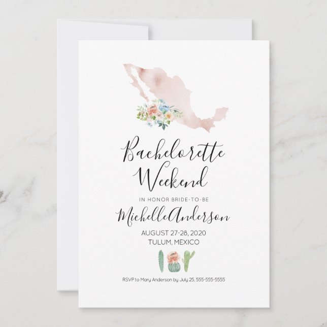 Convite para Fim de Semana de Despedida de Solteir (Frente)