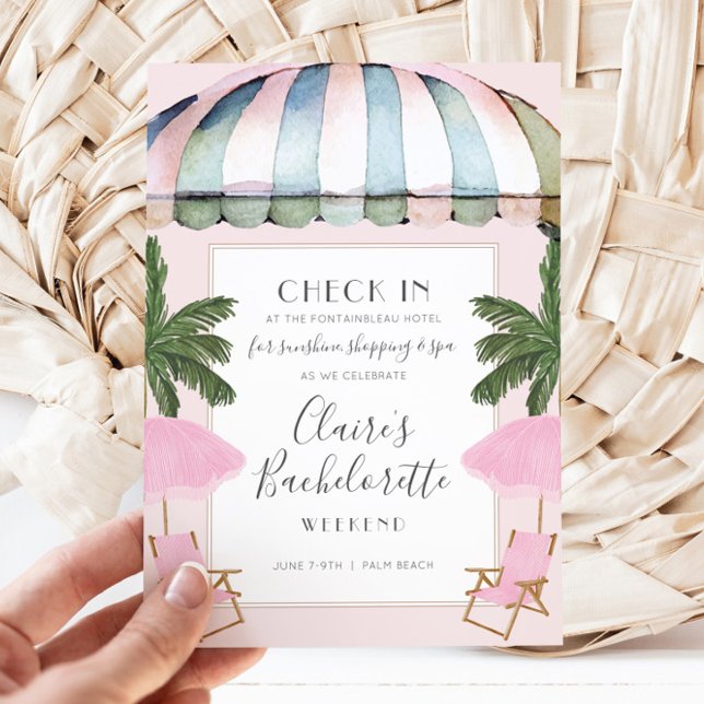 Convite para Fim de Semana de Spa na Piscina do Ho (Hotel Bachelorette Weekend Invitation)