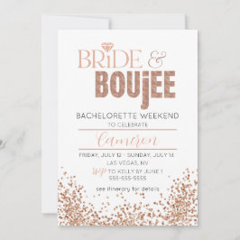 Convite para Fim de Semana do Glitzy Rosa Dourado