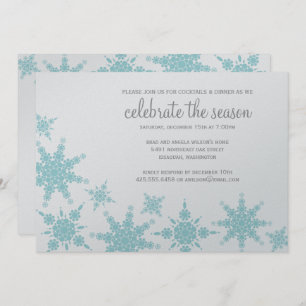 Convite para Floco de Neve Bolinhas