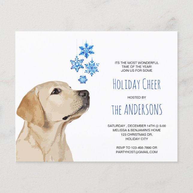 Convite para Flocos de Neve no Laboratório Amarelo (Frente)