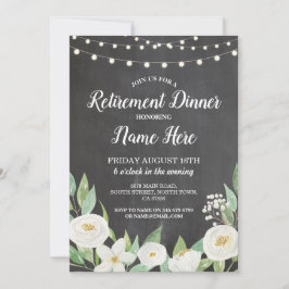 Convite para Flores Brancas de Giz de Retirada da