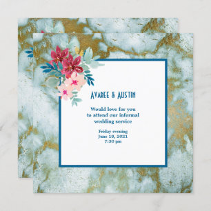 Convite para Flores de Aquarela de Casamento Infor