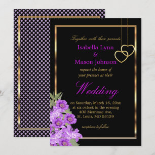 Convite para Flores de Casamento Roxo Elegante