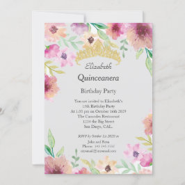 Convite para flores de Festa de aniversário de Qui