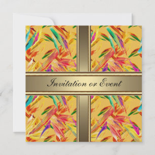 Convite para Flores de Vintagem Elegantes Amarelo