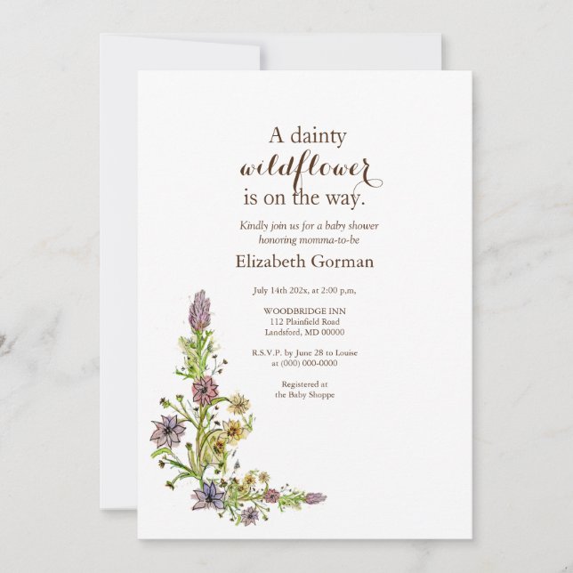Convite para flores selvagens (Frente)