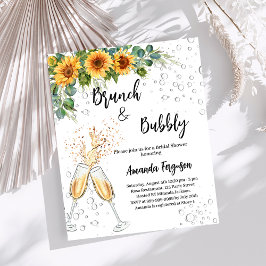 Convite para flores solares de brunch Chá de panel