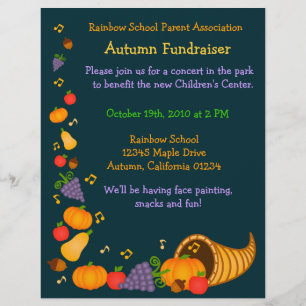 Convite para Flyer do Autumn Fundraiser