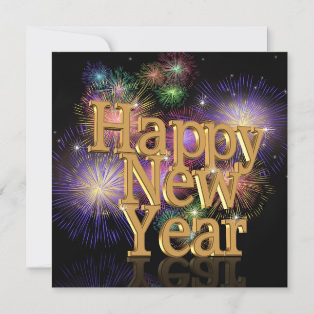 Convite para fogos de artifício de véspera de ano  (Frente)