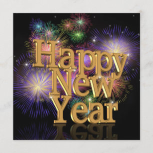 Convite para fogos de artifício de Véspera de ano 