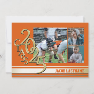 Convite para Formando Dourado Triplo Stripe da Var