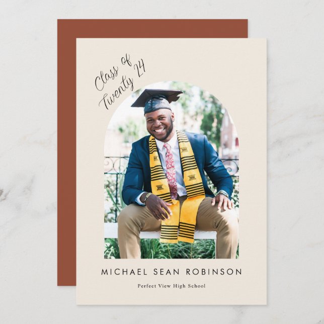 Convite para Formando Fotográfico do Arch Terracot (Frente/Verso)