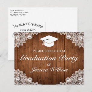 Convite Para Formatação Rustic Wood & White Lace