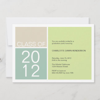 Convite para formatura de classe de bloco de cor v