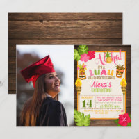 Convite para formatura de Luau com Foto - Menina