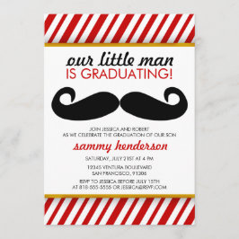 Convite para formatura de moço de bigode moderno