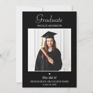 Convite para formatura em preto e branco de fotos