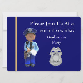 Convite para formatura masculina branca da Academi