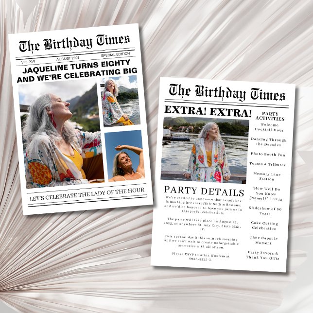 Convite para foto de aniversário de 80 de jornal ú (Criador carregado)