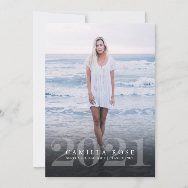 Convite para Foto para Graduação Bold Elegance 202 (Frente)