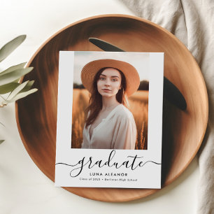 Convite para Foto para Graduação de Script Elegant