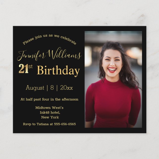 convite para fotografia aniversário de 21 anos bla (Frente)