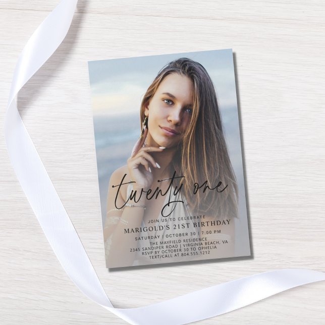 Convite para Fotografia de aniversário de 21 anos  (Criador carregado)