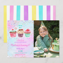 Convite para Fotografia de Aniversário de Cupcake