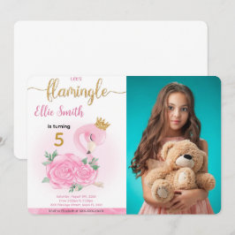 Convite para Fotografia de Flamingo Birthday