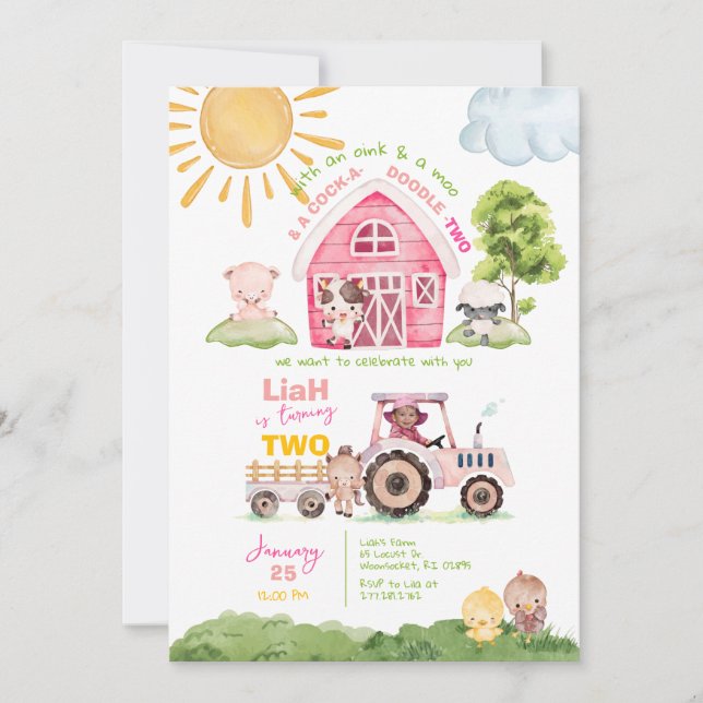 Convite para Fotografia de segundo aniversário Bar (Frente)