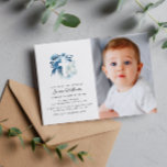 convite para fotografia floral de Baptism<br><div class="desc">Celebre o batismo do seu bebê com esta design com uma foto do seu bebê. O texto e a redação,  bem como outras características deste design,  podem ser personalizados. A imagem pode ser substituída e editada.</div>