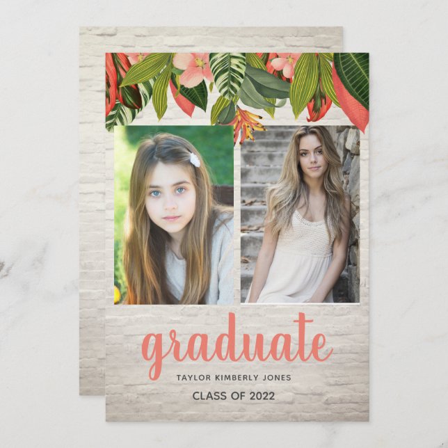 Convite para Fotografia para Graduação de Brick Fl (Frente/Verso)