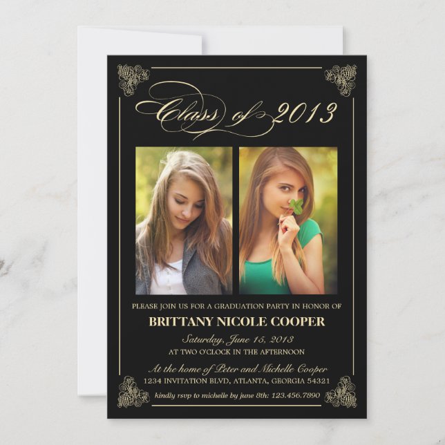 Convite para Fotografia para Graduação do Classy E (Frente)