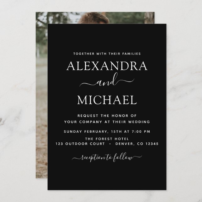 Convite para Fotografia Romântica de Casamento Bra (Frente/Verso)