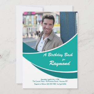 Convite para Fotografia Teal Moderno