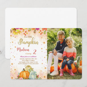 Convite para Fotografias de Aniversário de Pumpkin