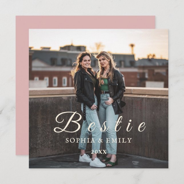 Convite para Fotografias de Colagem Bestie - Nomes (Frente/Verso)