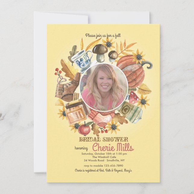 Convite para Fotografias de Elementos do Outono (Frente)