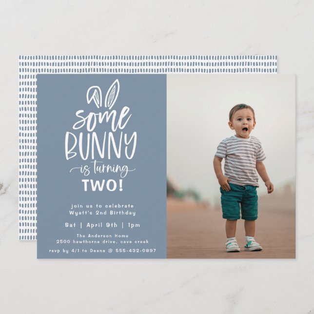 Convite para Fotografias de Festa de aniversário B (Frente/Verso)