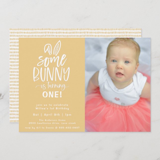 Convite para Fotografias de Festa de aniversário B (Frente/Verso)