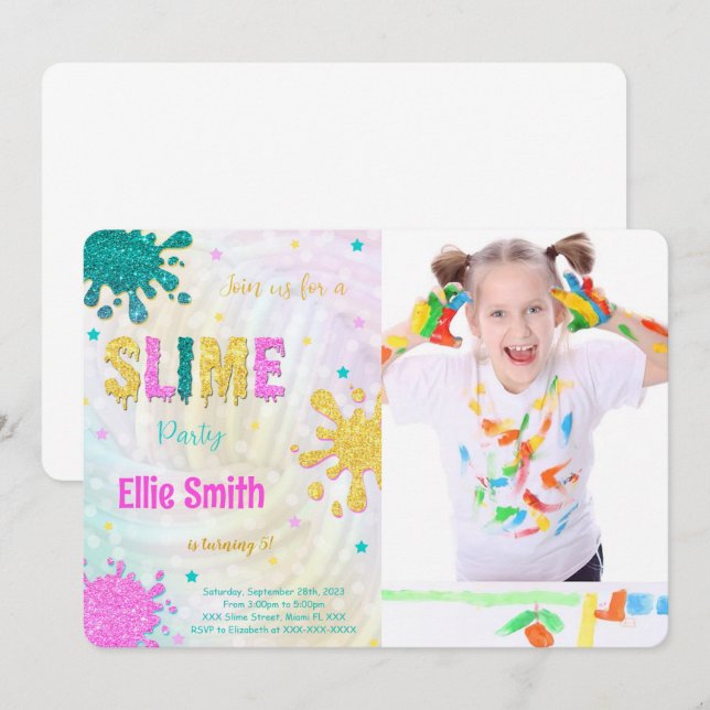 Convite para Fotografias Slime (Frente/Verso)