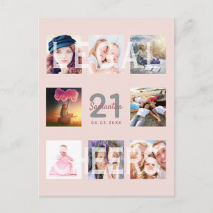 convite para fotos aniversário de 21 anos rosa dou