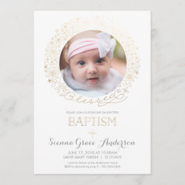 Convite para fotos batismo com Dourado - Menina, M