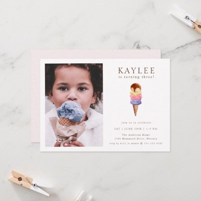 Convite para fotos da Festa de aniversário do sorv (Frente/Verso In Situ)