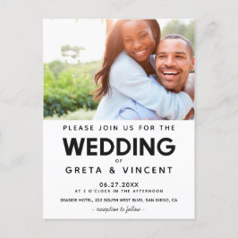 Convite para fotos de casamento minimalistas em pr