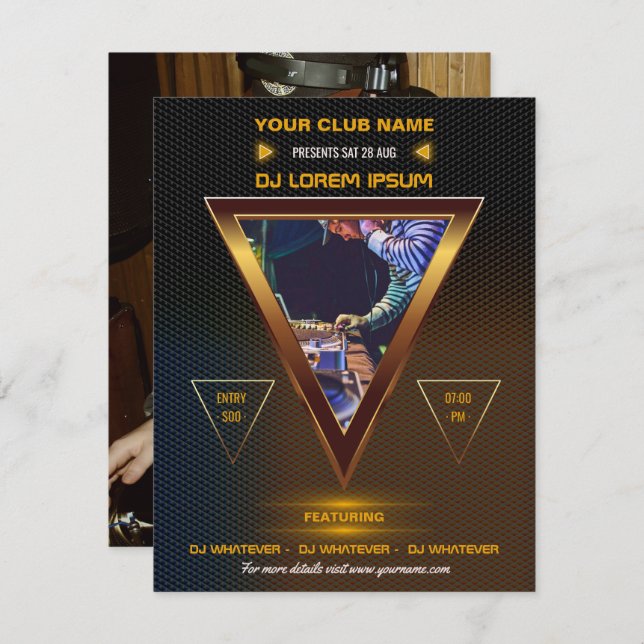 Convite para fotos DJ Music e Dance Gig (Frente/Verso)